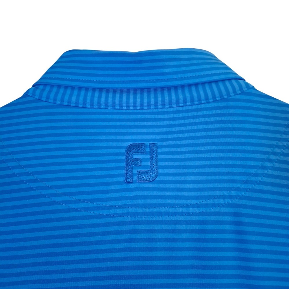 FootJoy Polo Shirt Men's 2XL Blue Striped Morris Country Golf Club ProDry - Picture 6 of 8